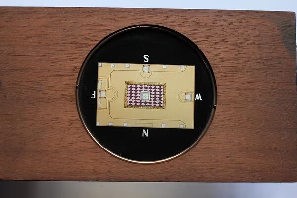 Masonic magic-lantern slide: the mosaic pavement and the cardinal points